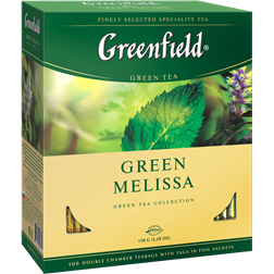 Чай зеленый GREENFIELD Грин Мелисса к/уп (Россия) 100пак