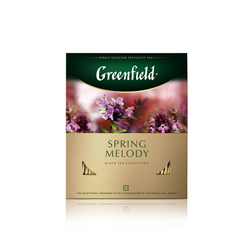 Чай черный GREENFIELD Спринг Мелоди с добав. к/уп (Россия) 100пак