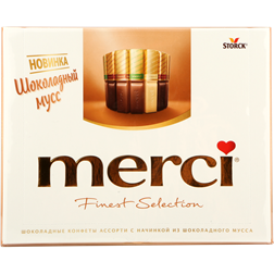 Набор конфет MERCI Ассорти с начинкой из шоколадного мусса (Германия) 210г